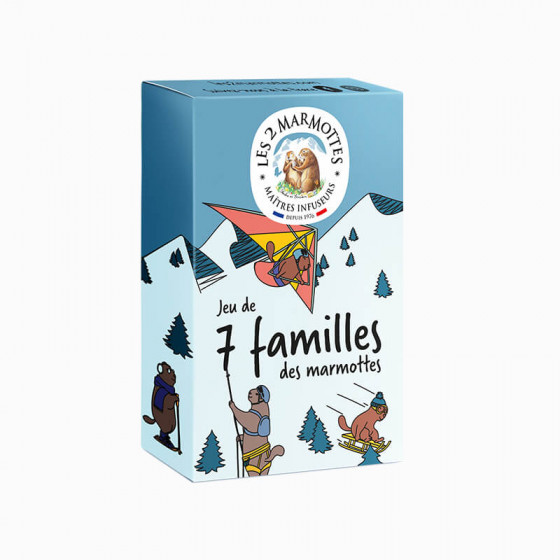 Boîte du jeu des 7 familles de marmottes, pour jouer avec les enfants